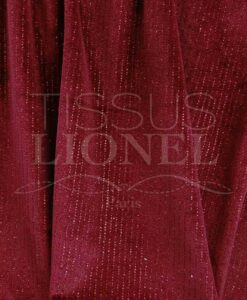 velour lisse pailleté bordeaux
