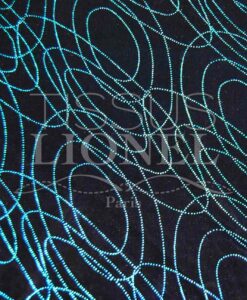 velour pailleté circulaire marine pailleté turquoise