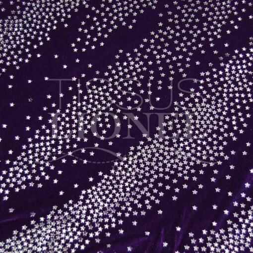 velour pailleté étoile violet pailleté argent