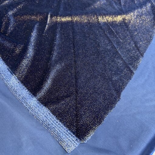 Velours élasthanne marine pailleté or – Image 3