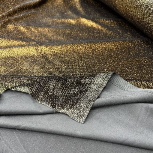 Velours élasthanne noir pailleté or – Image 3