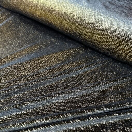 Velours élasthanne noir pailleté or – Image 2