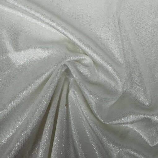 Velours élasthanne blanc pailleté blanc
