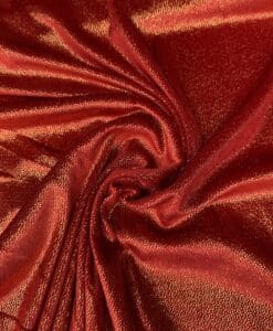 Velours élasthanne rouge pailleté or