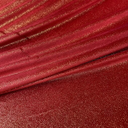 Velours élasthanne rouge pailleté or – Image 3
