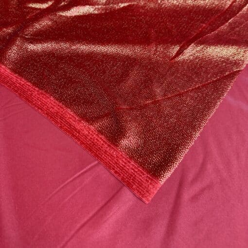 Velours élasthanne rouge pailleté or – Image 2