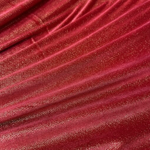Velours élasthanne rouge pailleté or – Image 4