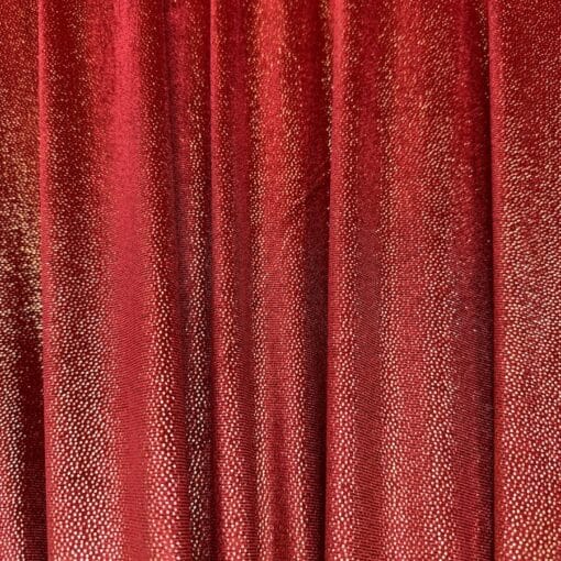 Velours élasthanne rouge pailleté or – Image 5