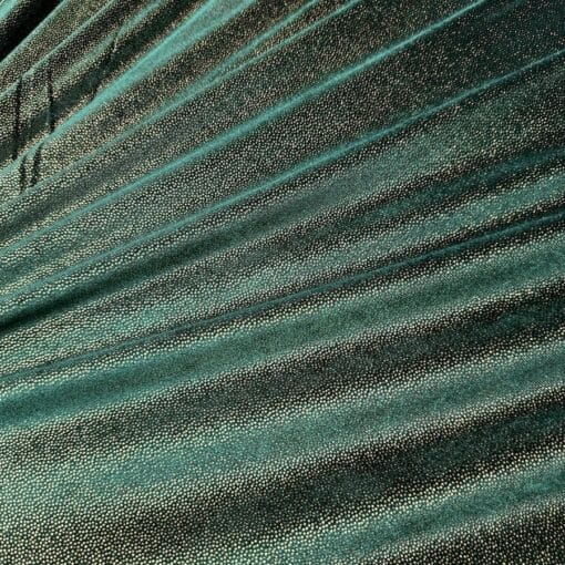 Velours élasthanne vert bouteille pailleté or – Image 3