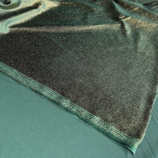 Velours élasthanne vert bouteille pailleté or – Image 5
