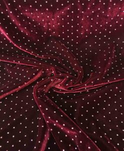 Velours petit cristal strench bordeaux