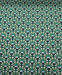 Coton imprimé paon vert émeraude