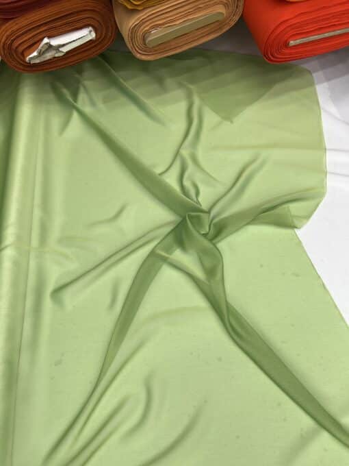 MOUSSELINE CHANGEANTE DEUX FILES VERT ET BLEU