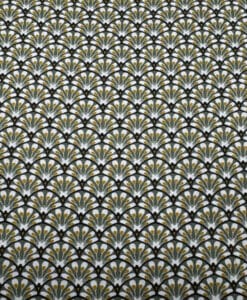 Coton imprimé paon vieux vert