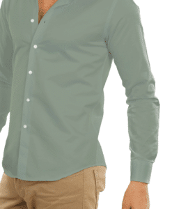 Alternative view of Coton uni vieux vert