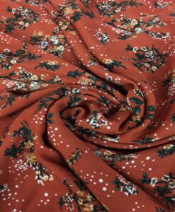 Viscose fleuris brique