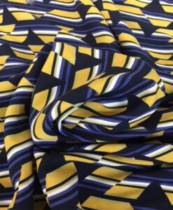 Viscose motif bleu et jaune