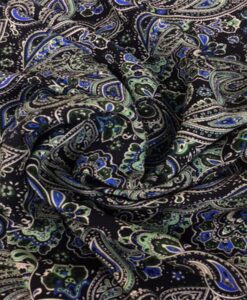 Viscose motif cachemire noir