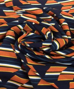 Viscose motif orange et bleu