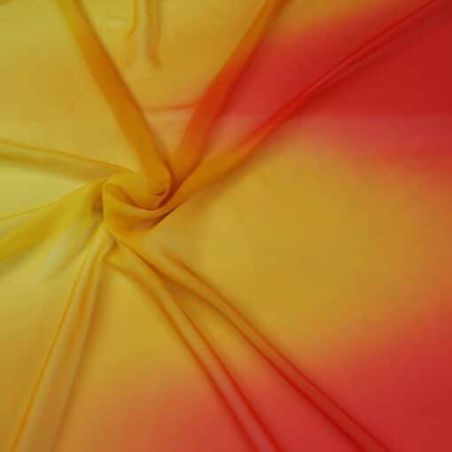 MOUSSELINE DÉGRADÉ JAUNE ET ROUGE