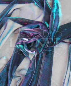 voile lurex changeante turquoise et violet